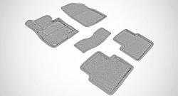 4 099 р. Износостойкие коврики в салон SeiNtex Premium 3D 4 шт. (ворсовые, серые)  Mazda 3/Axela  BM (2013-2016). Увеличить фотографию 1