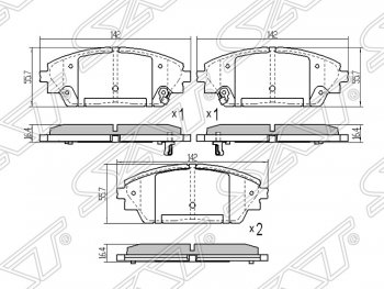 1 299 р. Колодки тормозные SAT (передние)  Mazda 3/Axela  BM (2013-2016). Увеличить фотографию 1