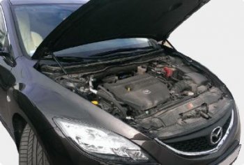 2 299 р. Упоры капота Russtal Mazda 6 GH дорестайлинг лифтбэк (2007-2010). Увеличить фотографию 1