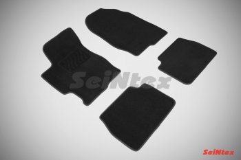 2 499 р. Комплект ворсовых ковриков в салон LUX Seintex Mazda 6 GG лифтбэк рестайлинг (2005-2008) (Чёрный). Увеличить фотографию 1