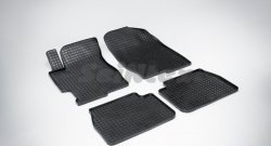5 249 р. Износостойкие коврики в салон с рисунком Сетка SeiNtex Premium 4 шт. (резина)  Mazda 6  GG (2002-2005). Увеличить фотографию 1
