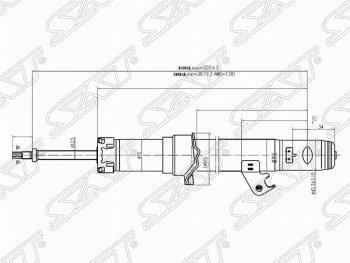 2 579 р. Правый амортизатор передний SAT  Mazda 6 ( GG,  GG, GY) - Atenza  GG. Увеличить фотографию 1