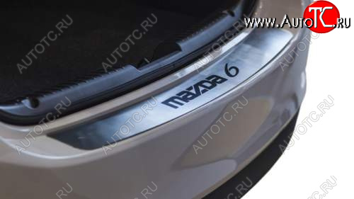 719 р. Накладка защитная на задний бампер с рисунком Souz96 нержавеющая сталь  Mazda 6  GJ (2012-2015)