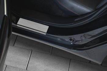 1 569 р. Накладки порожков салона Russtal Mazda 6 GJ дорестайлинг седан (2012-2015) (нержавейка зеркальная). Увеличить фотографию 3