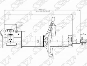 4 299 р. Правый амортизатор передний SAT  Mazda 626 ( GF,  GF,FW) - Capella  GF. Увеличить фотографию 1