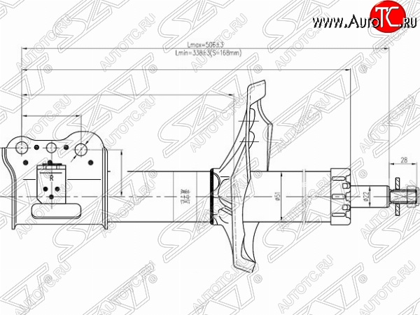 4 299 р. Левый амортизатор передний SAT  Mazda 626 ( GF,  GF,FW) - Capella  GF