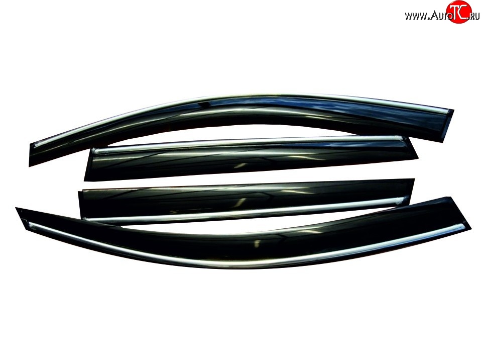 2 199 р. Комплект дефлекторов окон (седан) SkyLine (хром молдинг)  Mazda 6  GJ (2012-2018)