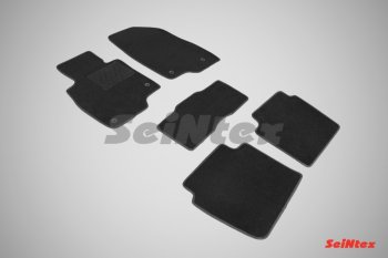 2 599 р. Комплект ворсовых ковриков в салон LUX Seintex Mazda 6 GJ 1-ый рестайлинг седан (2015-2018) (Чёрный). Увеличить фотографию 1