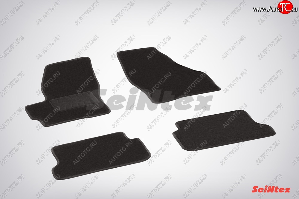 2 599 р. Комплект ворсовых ковриков в салон LUX Seintex  Mazda 6  GH (2007-2010) (Чёрный)
