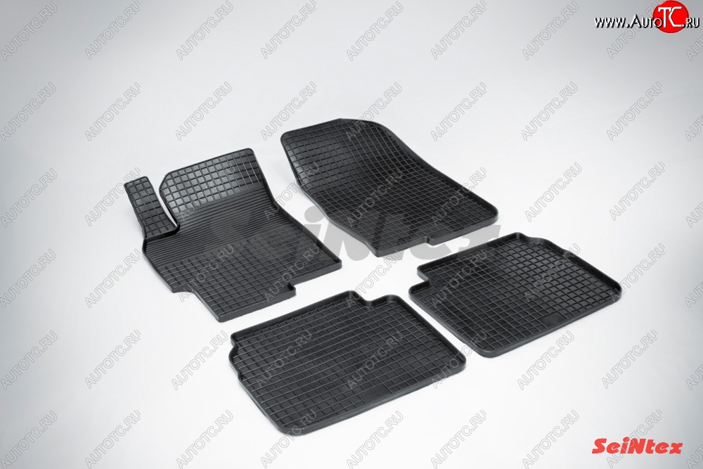 4 999 р. Износостойкие коврики в салон с рисунком Сетка SeiNtex Premium 4 шт. (резина)  Mazda 6  GH (2007-2010)