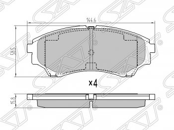 1 069 р. Колодки тормозные SAT (передние) Mazda BT-50 (2011-2015). Увеличить фотографию 1