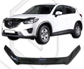 2 349 р. Дефлектор капота CA-Plastiс exclusive  Mazda CX-5  KE (2011-2017) (Classic черный, Без надписи). Увеличить фотографию 1