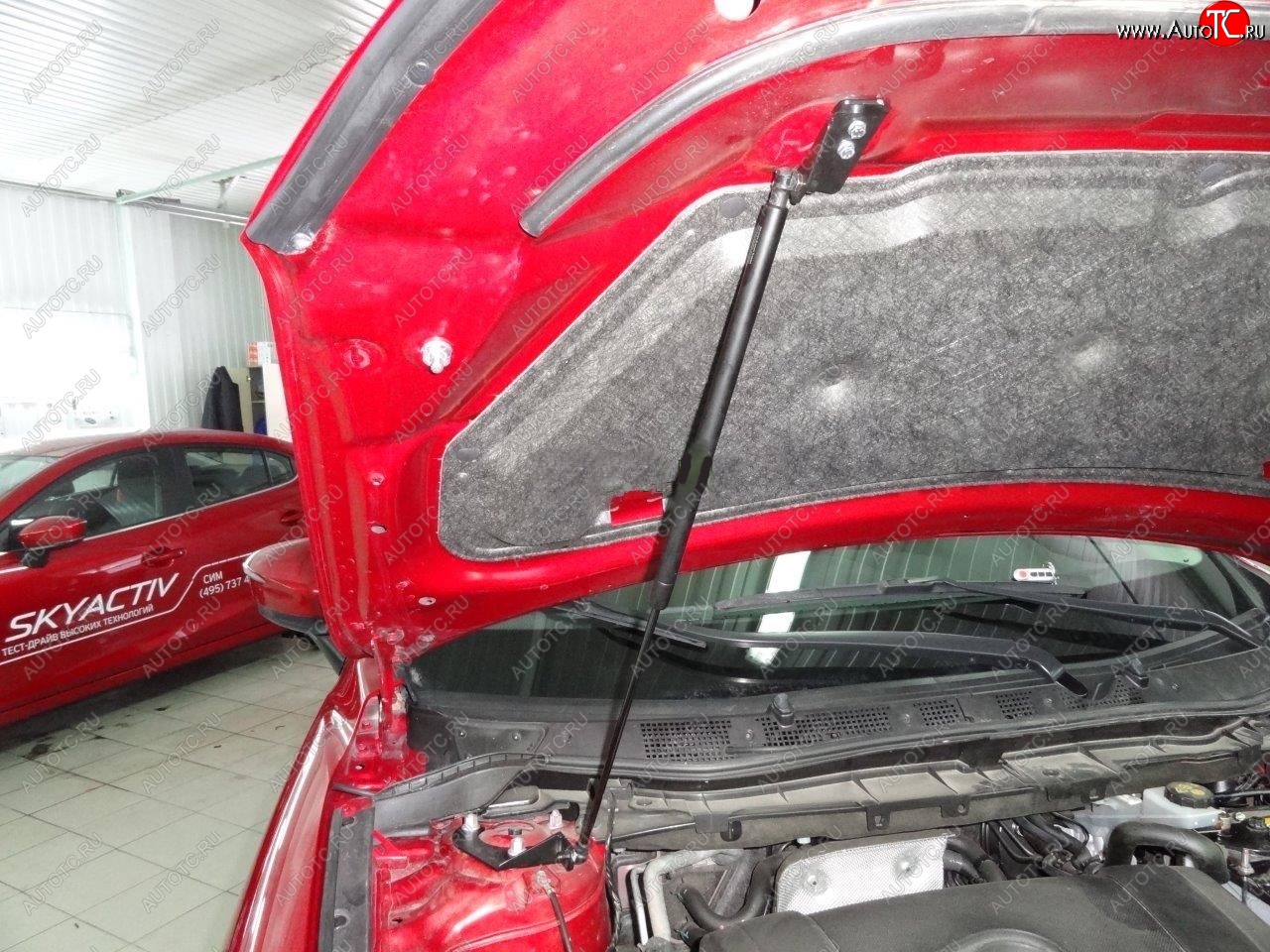 2 049 р. Упоры капота Russtal (1 штука) Mazda CX-5 KE дорестайлинг (2011-2014)
