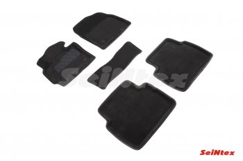 4 799 р. Комплект 3D ковриков в салон (ворсовые / чёрные) Seintex  Mazda CX-5  KE (2011-2017). Увеличить фотографию 1