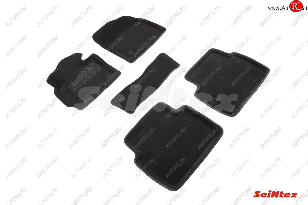 4 799 р. Комплект 3D ковриков в салон (ворсовые / чёрные) Seintex Mazda CX-5 KE дорестайлинг (2011-2014)