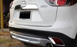4 149 р. Накладка на задний бампер СТ v2 v2 Mazda CX-5 KE дорестайлинг (2011-2014) (Неокрашенная). Увеличить фотографию 1