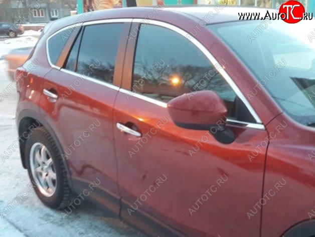 2 849 р. Накладки на нижнюю часть окон дверей СТ Mazda CX-5 KE дорестайлинг (2011-2014) (Неокрашенные)