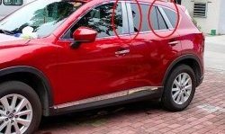 4 749 р. Накладки на центральные стойки дверей СТ Mazda CX-5 KE дорестайлинг (2011-2014) (Неокрашенные). Увеличить фотографию 1