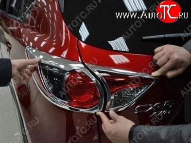 3 799 р. Накладки на фонари СТ Mazda CX-5 KE дорестайлинг (2011-2014) (Неокрашенные)