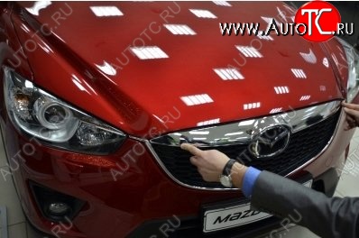 3 349 р. Накладка на капот СТ Mazda CX-5 KE рестайлинг (2015-2017)