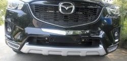 5 449 р. Накладка на передний бампер SuvStyle Mazda CX-5 KE дорестайлинг (2011-2014) (Неокрашенная). Увеличить фотографию 1