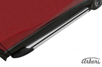 11 789 р. Порожки для ног Arbori Luxe Silver  Mazda CX-5  KE (2011-2017). Увеличить фотографию 1