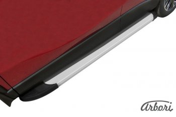 15 349 р. Порожки для ног Arbori Optima Silver  Mazda CX-5  KE (2011-2017). Увеличить фотографию 2