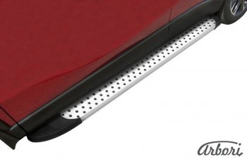 13 499 р. Порожки для ног Arbori Standart Silver Mazda CX-5 KE рестайлинг (2015-2017). Увеличить фотографию 1