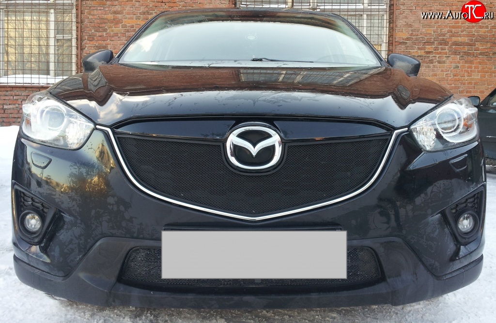 2 299 р. Нижняя сетка на бампер Russtal (черная)  Mazda CX-5  KE (2011-2014)