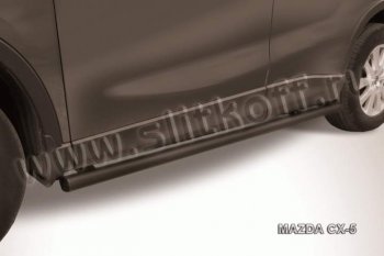12 199 р. Защита порогов Slitkoff Mazda CX-5 KE рестайлинг (2015-2017) (Цвет: серебристый). Увеличить фотографию 1