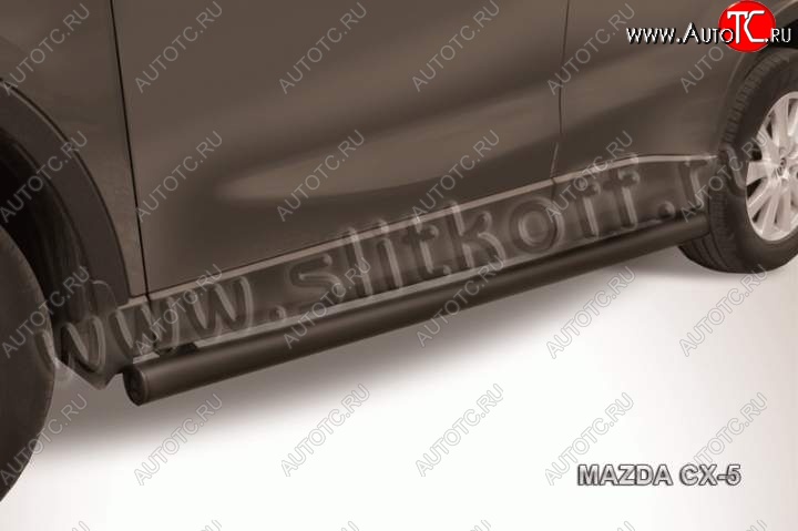 13 699 р. Защита порогов Slitkoff Mazda CX-5 KE дорестайлинг (2011-2014) (Цвет: серебристый)