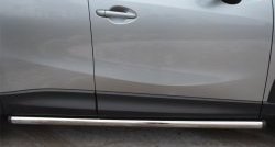 17 299 р. Защита порогов из круглой трубы диаметром 63 мм Russtal Mazda CX-5 KE рестайлинг (2015-2017) (Защита порогов с со скосами на торцах (вариант 1)). Увеличить фотографию 5