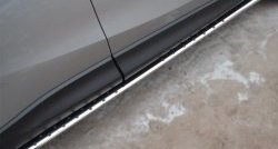 15 299 р. Защита порогов с круглыми вставками для ног из овальной трубы диаметром 75x42 мм Russtal Mazda CX-5 KE рестайлинг (2015-2017). Увеличить фотографию 2