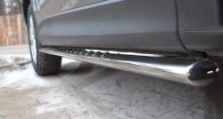 15 299 р. Защита порогов с круглыми вставками для ног из овальной трубы диаметром 75x42 мм Russtal  Mazda CX-5  KE (2011-2017). Увеличить фотографию 3