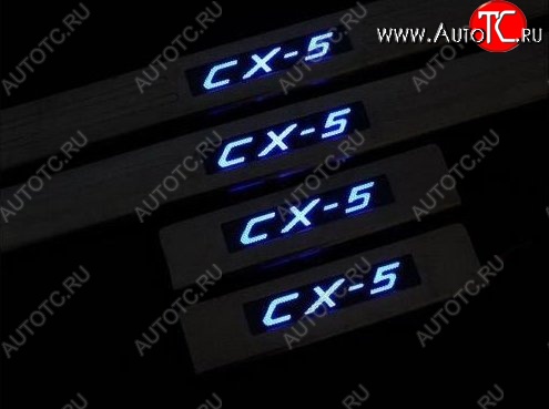 4 299 р. Накладки на порожки автомобиля СТ  Mazda CX-5  KE (2011-2017)