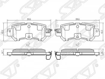 789 р. Колодки тормозные SAT (задние)  Mazda CX-5  KE (2011-2017). Увеличить фотографию 1