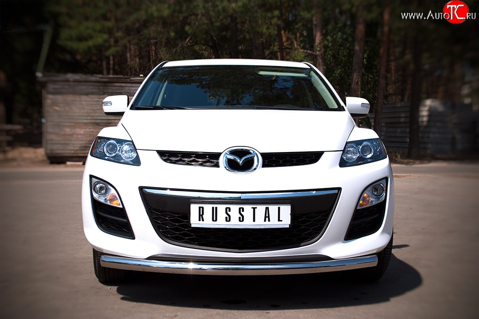 16 999 р. Одинарная защита переднего бампера диаметром 63 мм Russtal  Mazda CX-7  ER (2010-2012)