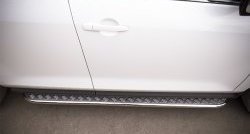 20 749 р. Порожки для ног (Ø42) Russtal Mazda CX-7 ER рестайлинг (2010-2012) (лист - алюминий, профиль - нержавейка). Увеличить фотографию 1