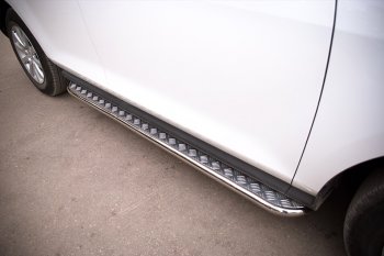19 799 р. Широкая защита порогов с трубой диаметром 42 мм Russtal v2 Mazda CX-7 ER рестайлинг (2010-2012). Увеличить фотографию 2