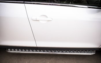 27 699 р. Широкая защита порогов с трубой диаметром 42 мм Russtal v3  Mazda CX-7  ER (2010-2012). Увеличить фотографию 2