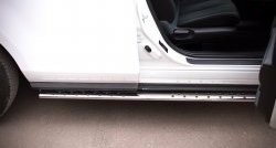 20 749 р. Защита порогов с круглыми вставками для ног из овальной трубы диаметром 75x42 мм Russtal  Mazda CX-7  ER (2010-2012). Увеличить фотографию 3