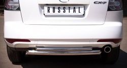 18 999 р. Защита заднего бампера (Ø63 и 42 мм, нержавейка) Russtal  Mazda CX-7  ER (2010-2012). Увеличить фотографию 1