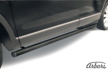 6 119 р. Защита штатных порогов Arbori (черная, d57 mm). Mazda CX-9 TB дорестайлинг (2007-2009). Увеличить фотографию 1