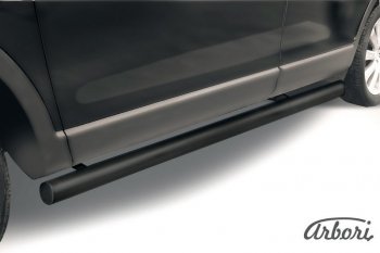 6 569 р. Защита штатных порогов Arbori (черная, d76 mm). Mazda CX-9 TB дорестайлинг (2007-2009). Увеличить фотографию 1