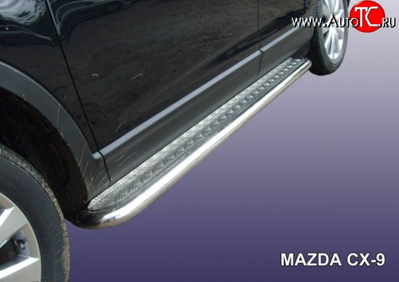 13 549 р. Широкая защита порогов Slitkoff  Mazda CX-9  TB (2007-2009)
