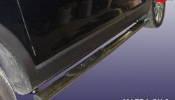 19 649 р. Защита порогов из трубы d76 мм с пластиковыми вставками для ног Slitkoff Mazda CX-9 TB дорестайлинг (2007-2009) (Нержавейка, Полированная). Увеличить фотографию 1