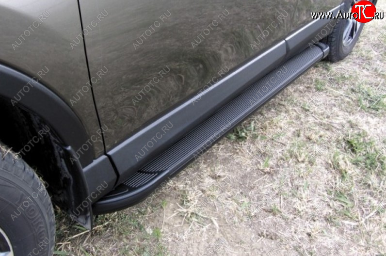 19 449 р. Пороги алюминиевые Slitkoff  Mazda CX-5  KE (2015-2017) (Optima Black )