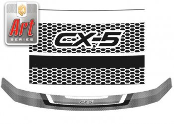 2 059 р. Дефлектор капота CA-Plastiс  Mazda CX-5  KF (2016-2024) (Серия Art белая). Увеличить фотографию 1