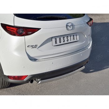 1 749 р. Накладка на задний бампер Russtal (лист)  Mazda CX-5  KF (2016-2024). Увеличить фотографию 3