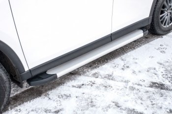 Алюминиевые пороги для ног Slitkoff (Optima) Mazda CX-5 KF (2016-2024)